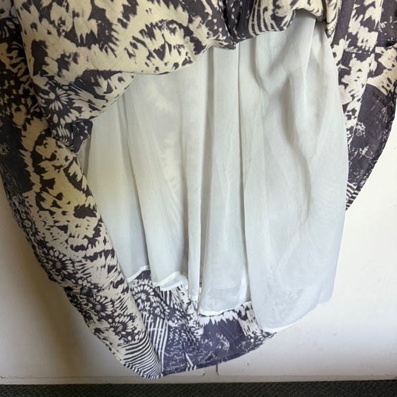 Coldwater Creek Maxi Dress Tie Dye Quilted Gray Cream Size 10 - Picture 8 of 14